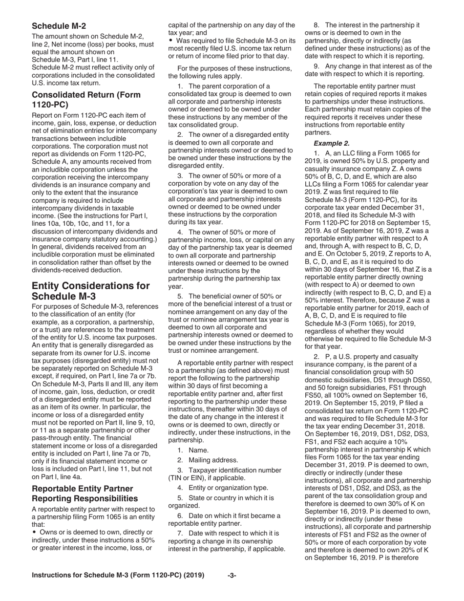 Instructions for IRS Form 1120-PC Schedule M-3 Net Income (Loss) Reconciliation for U.S. Property and Casualty Insurance Companies With Total Assets of $10 Million or More, Page 3