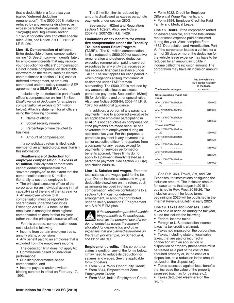 Instructions for IRS Form 1120-PC U.S. Property and Casualty Insurance Company Income Tax Return, Page 11