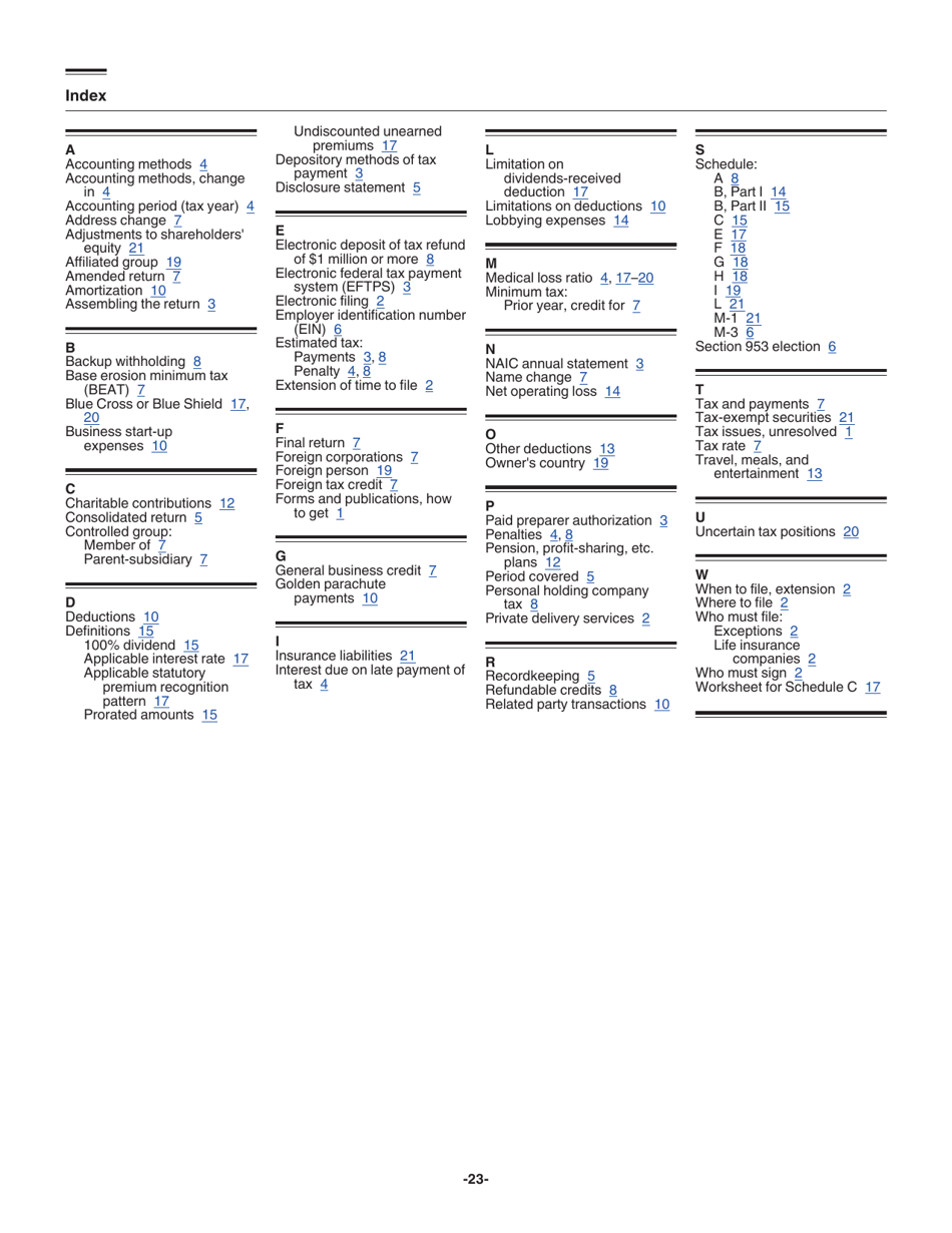 Instructions for IRS Form 1120-PC U.S. Property and Casualty Insurance Company Income Tax Return, Page 23