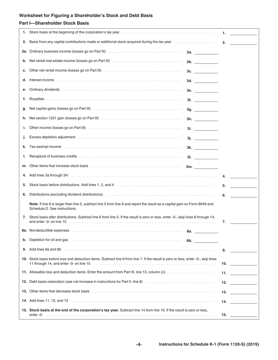 Instructions for IRS Form 1120-S Schedule K-1 Shareholders Share of Income, Deductions, Credits, Etc.(For Shareholders Use Only), Page 4