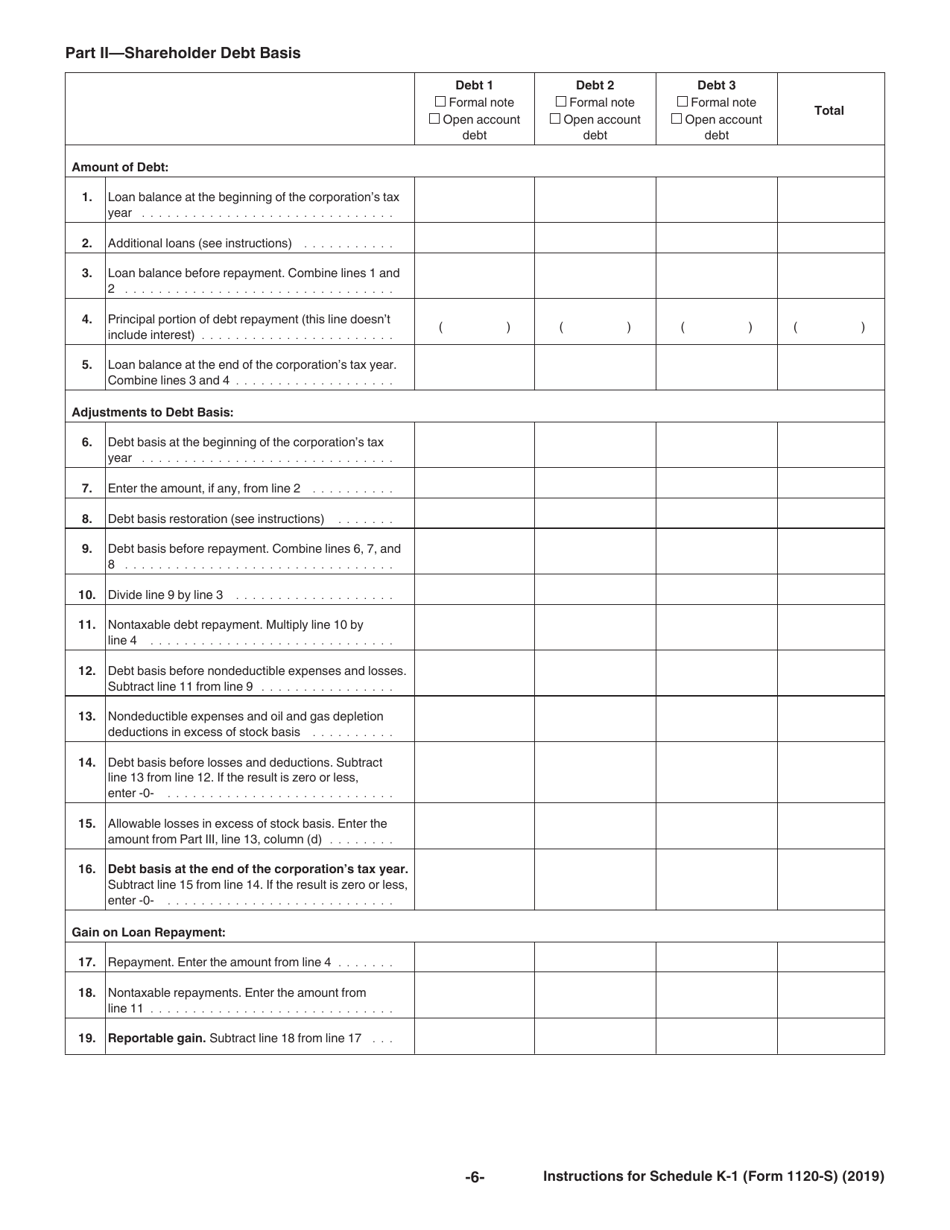 Instructions for IRS Form 1120-S Schedule K-1 Shareholders Share of Income, Deductions, Credits, Etc.(For Shareholders Use Only), Page 6