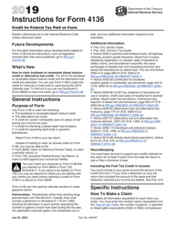 Instructions for IRS Form 4136 Credit for Federal Tax Paid on Fuels