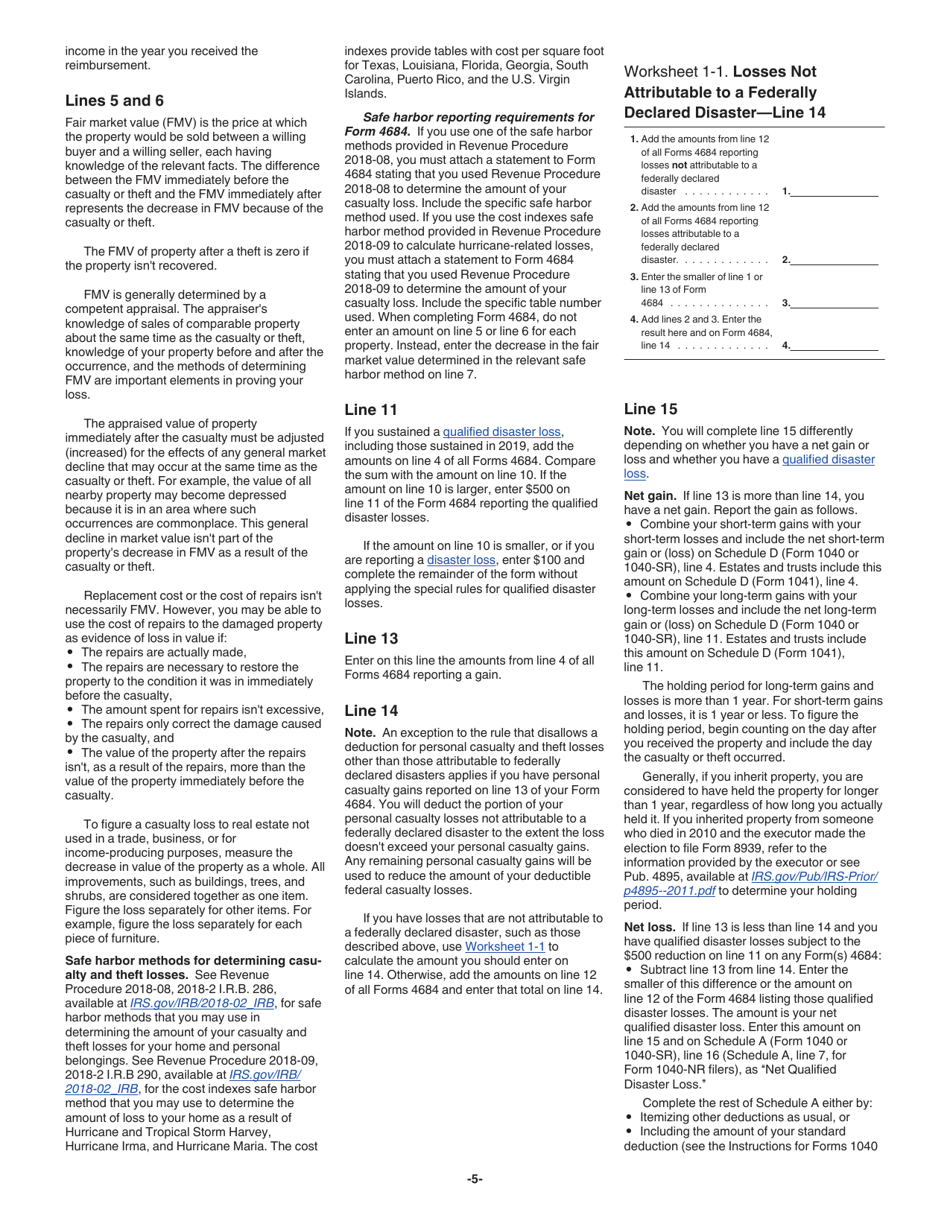Instructions for IRS Form 4684 Casualties and Thefts, Page 5
