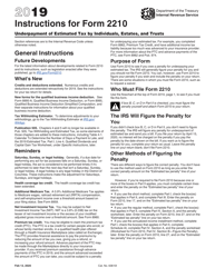 Document preview: Instructions for IRS Form 2210 Underpayment of Estimated Tax by Individuals, Estates and Trusts