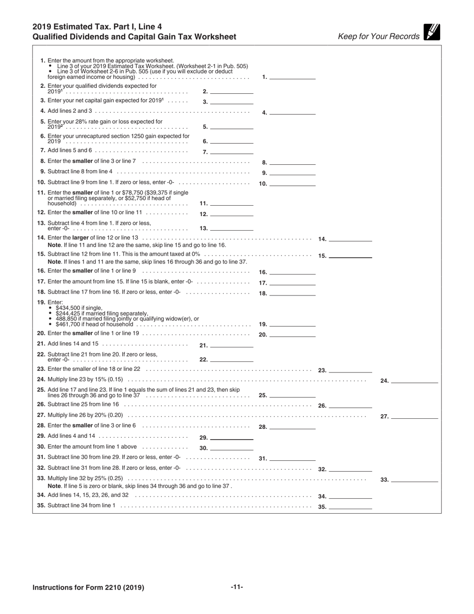 Instructions for IRS Form 2210 Underpayment of Estimated Tax by Individuals, Estates and Trusts, Page 11