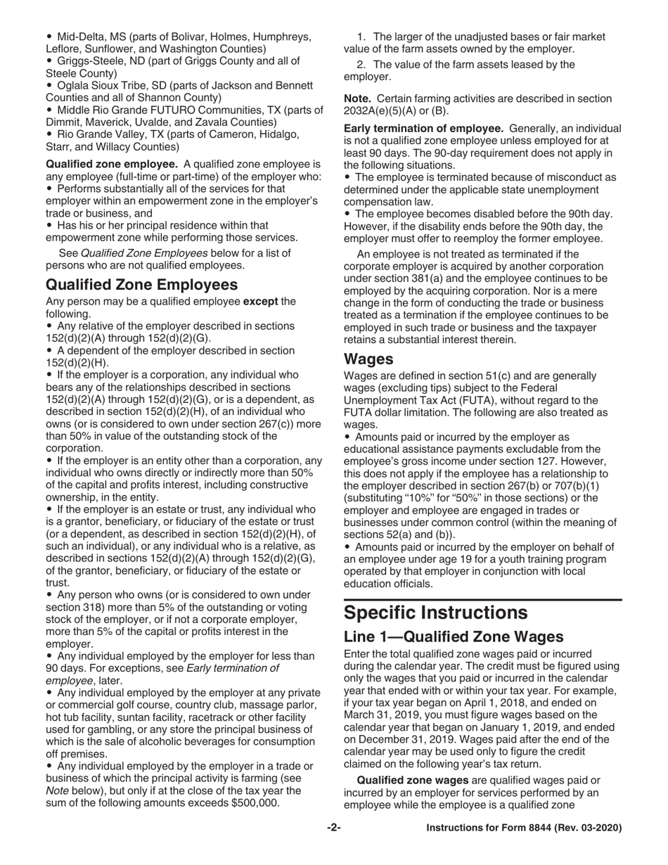 Instructions for IRS Form 8844 Parents Election to Report Childs Interest and Dividends, Page 2