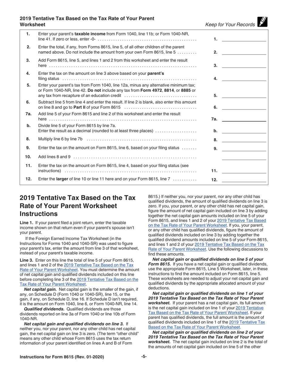 Download Instructions for IRS Form 8615 Tax for Certain Children Who