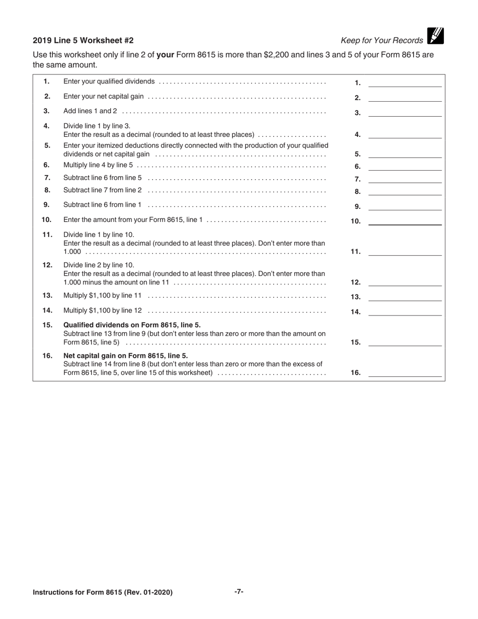 Download Instructions for IRS Form 8615 Tax for Certain Children Who ...