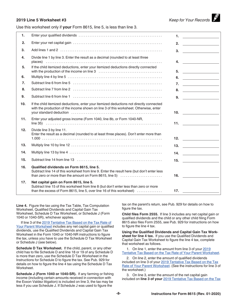 Download Instructions for IRS Form 8615 Tax for Certain Children Who