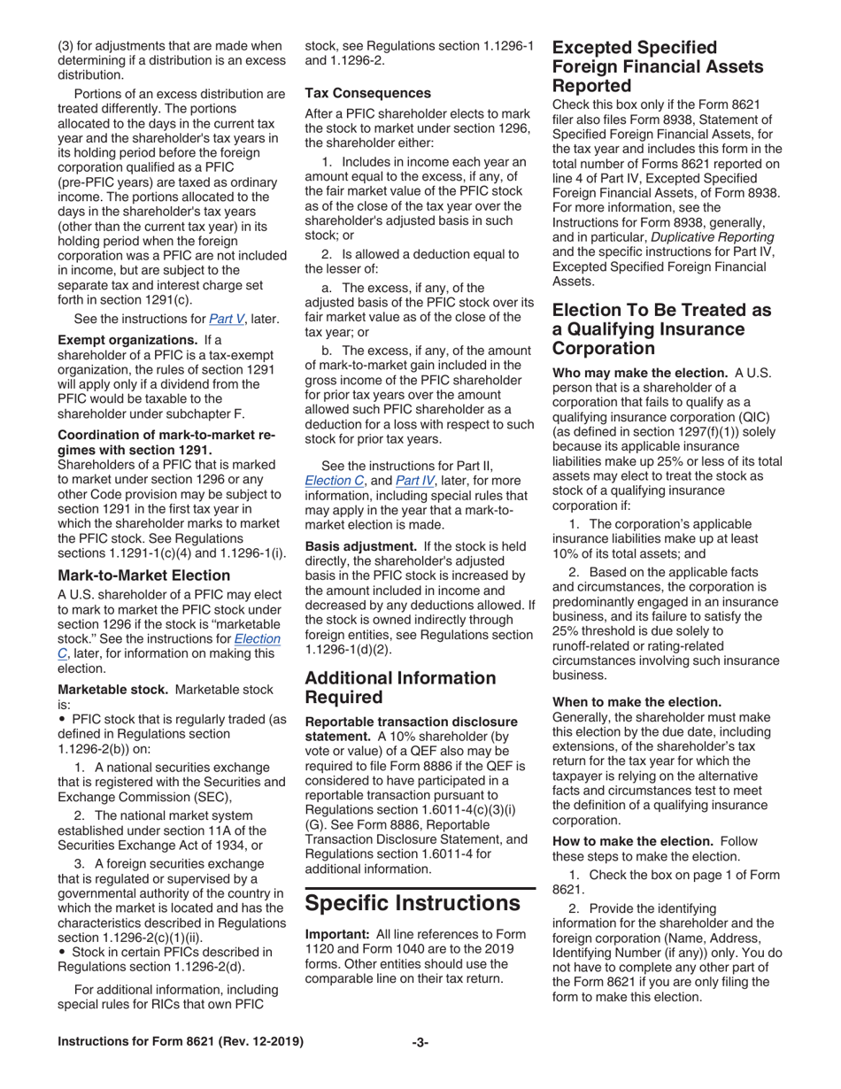 Instructions for IRS Form 8621 Information Return by a Shareholder of a Passive Foreign Investment Company or Qualified Electing Fund, Page 3