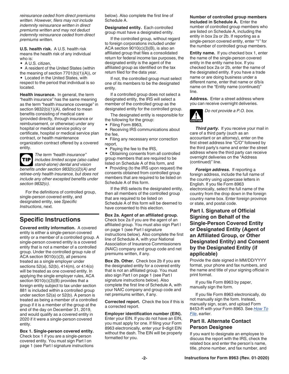 Instructions for IRS Form 8963 Report of Health Insurance Provider Information, Page 2