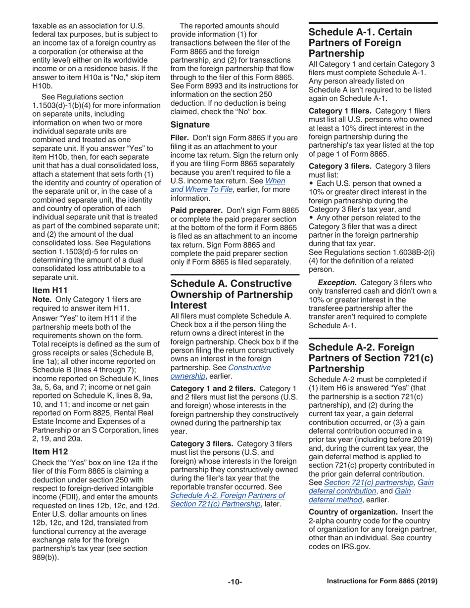 Instructions for IRS Form 8865 Return of U.S. Persons With Respect to Certain Foreign Partnerships, Page 10