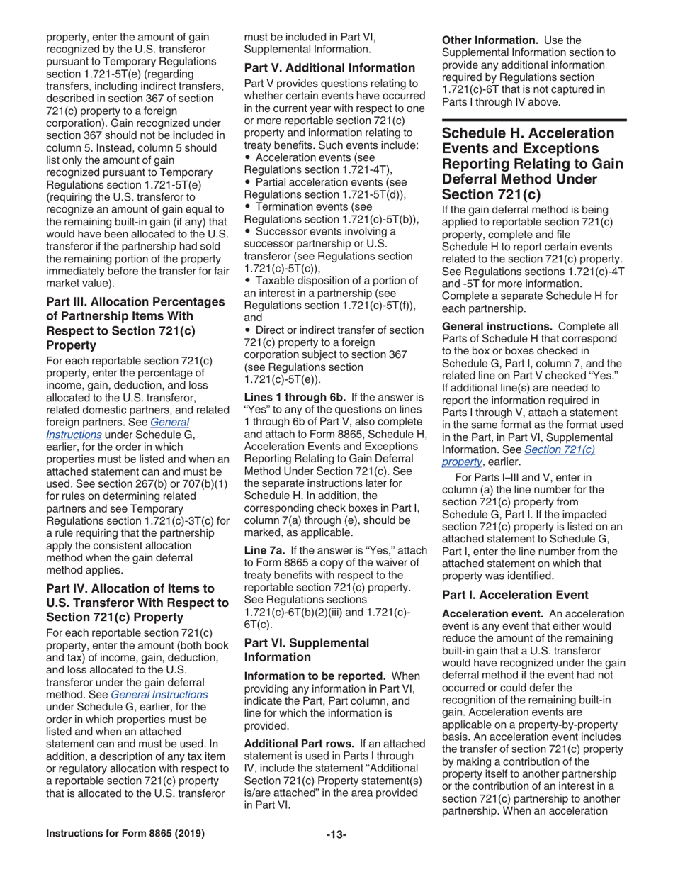 Instructions for IRS Form 8865 Return of U.S. Persons With Respect to Certain Foreign Partnerships, Page 13