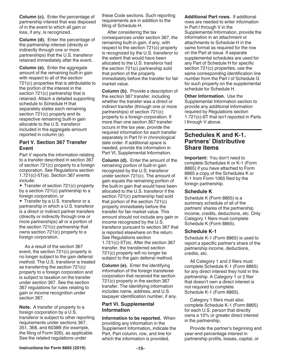 Instructions for IRS Form 8865 Return of U.S. Persons With Respect to Certain Foreign Partnerships, Page 15
