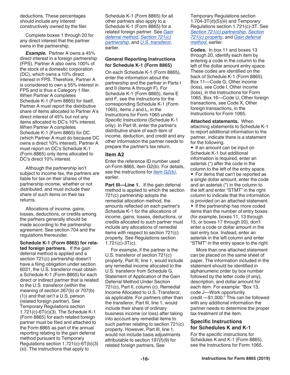 Instructions for IRS Form 8865 Return of U.S. Persons With Respect to Certain Foreign Partnerships, Page 16