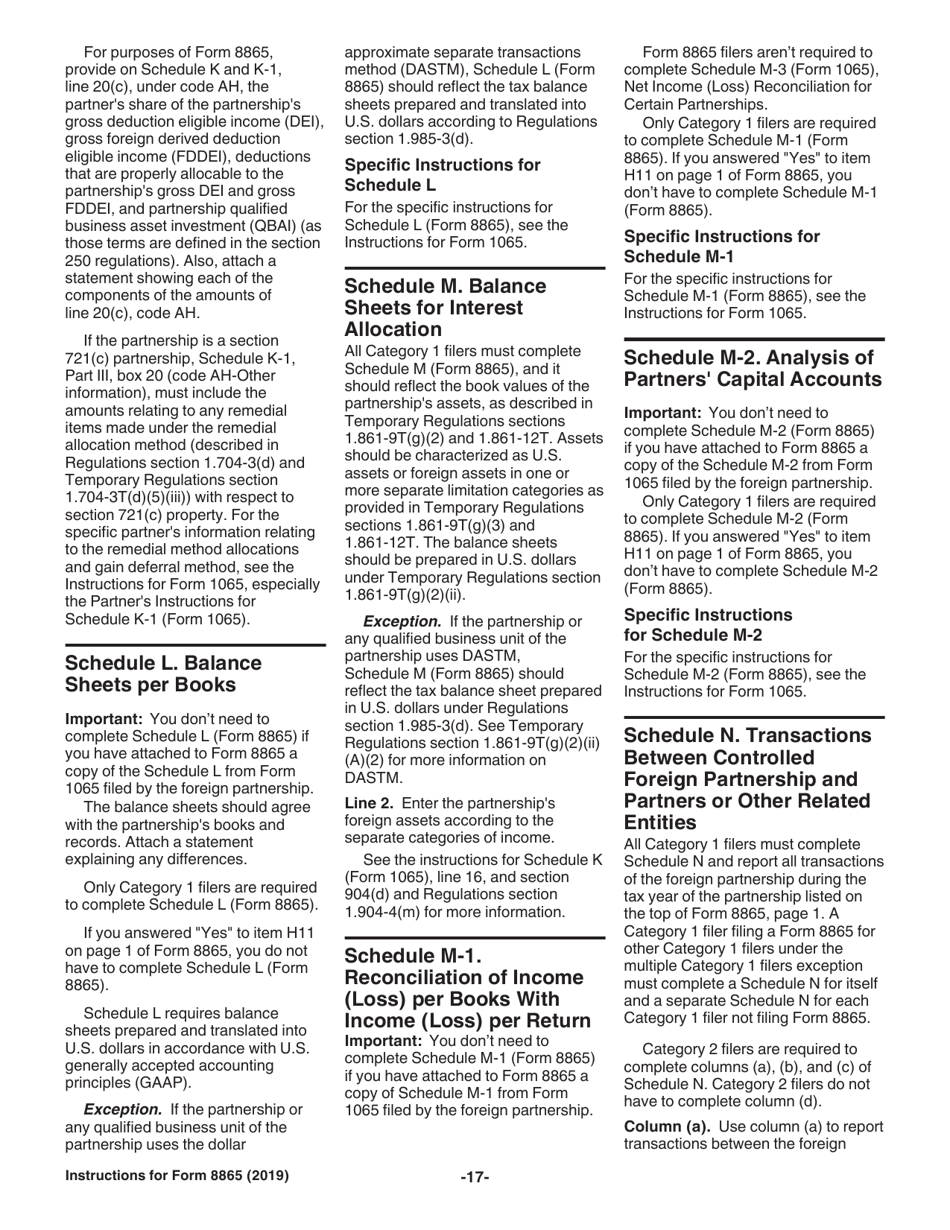 Instructions for IRS Form 8865 Return of U.S. Persons With Respect to Certain Foreign Partnerships, Page 17