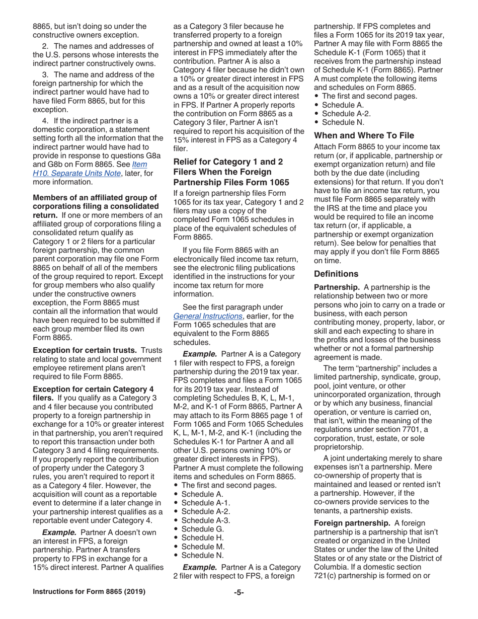Instructions for IRS Form 8865 Return of U.S. Persons With Respect to Certain Foreign Partnerships, Page 5