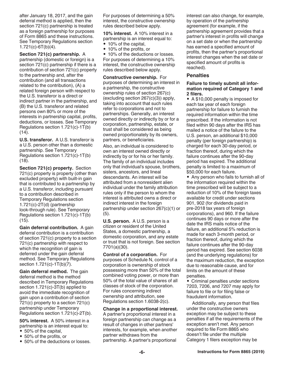 Instructions for IRS Form 8865 Return of U.S. Persons With Respect to Certain Foreign Partnerships, Page 6