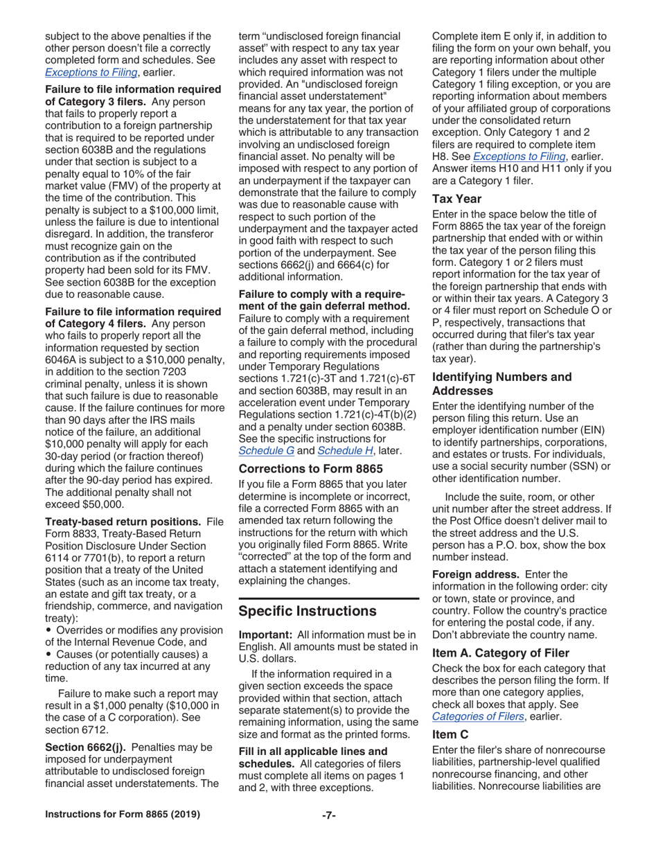 Instructions for IRS Form 8865 Return of U.S. Persons With Respect to Certain Foreign Partnerships, Page 7