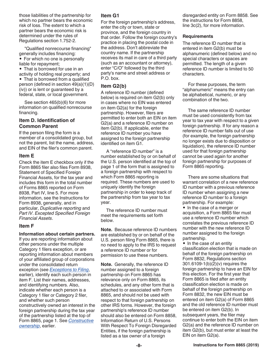 Instructions for IRS Form 8865 Return of U.S. Persons With Respect to Certain Foreign Partnerships, Page 8