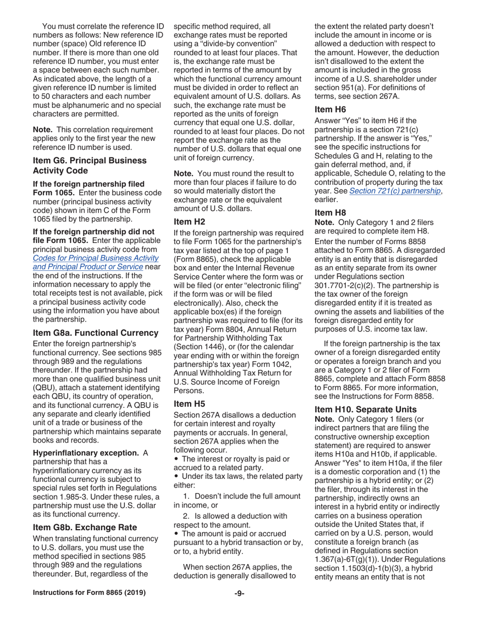 Instructions for IRS Form 8865 Return of U.S. Persons With Respect to Certain Foreign Partnerships, Page 9