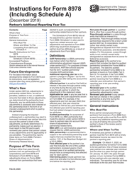 Document preview: Instructions for IRS Form 8978 Partner's Additional Reporting Year Tax (Including Schedule a)