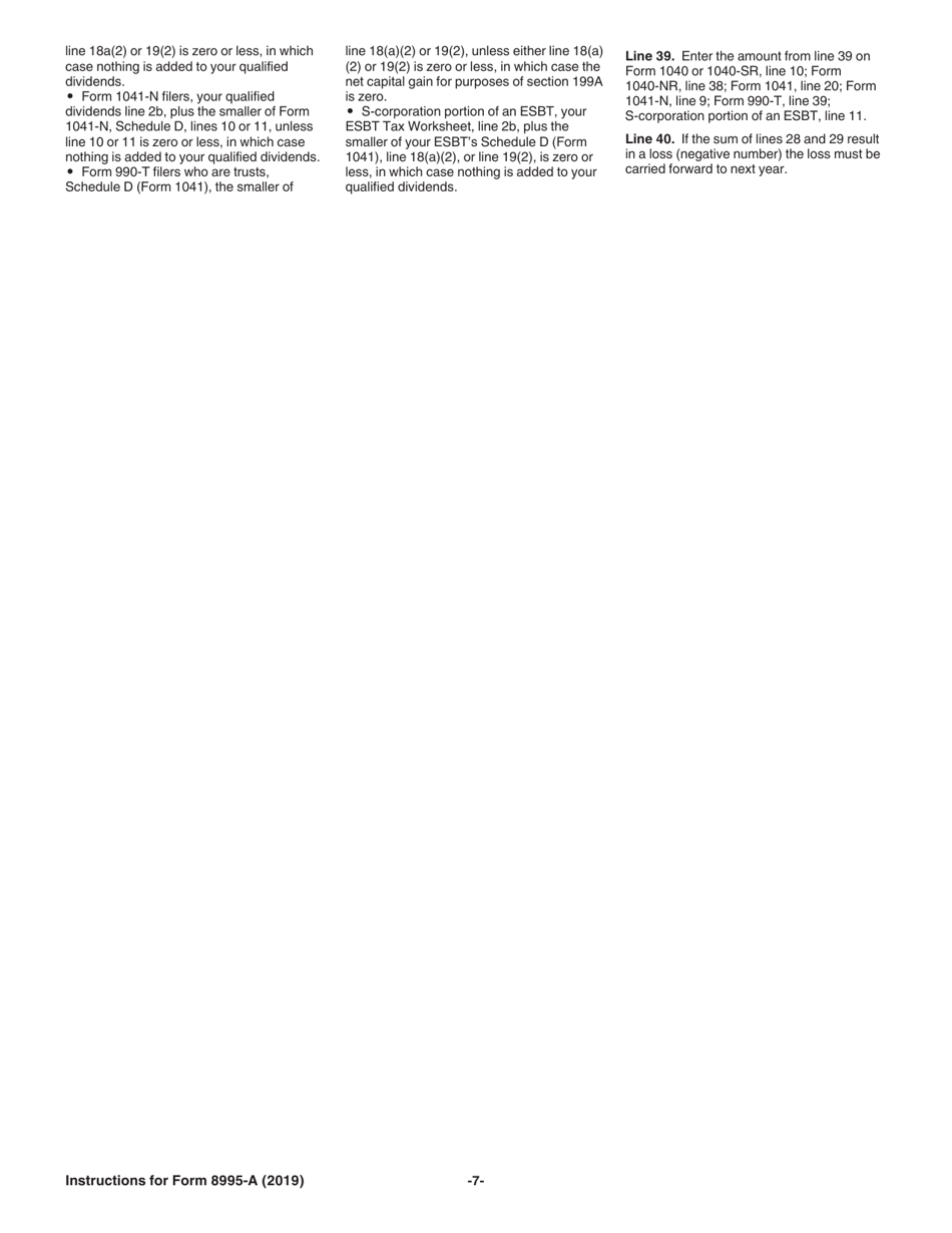 Instructions for IRS Form 8995-A Deduction for Qualified Business Income, Page 7