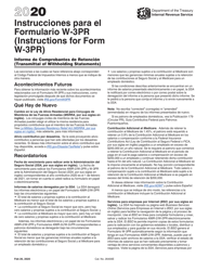 Instrucciones para IRS Formulario W-3PR Informe De Comprobantes De Retencion (Puerto Rican Spanish)