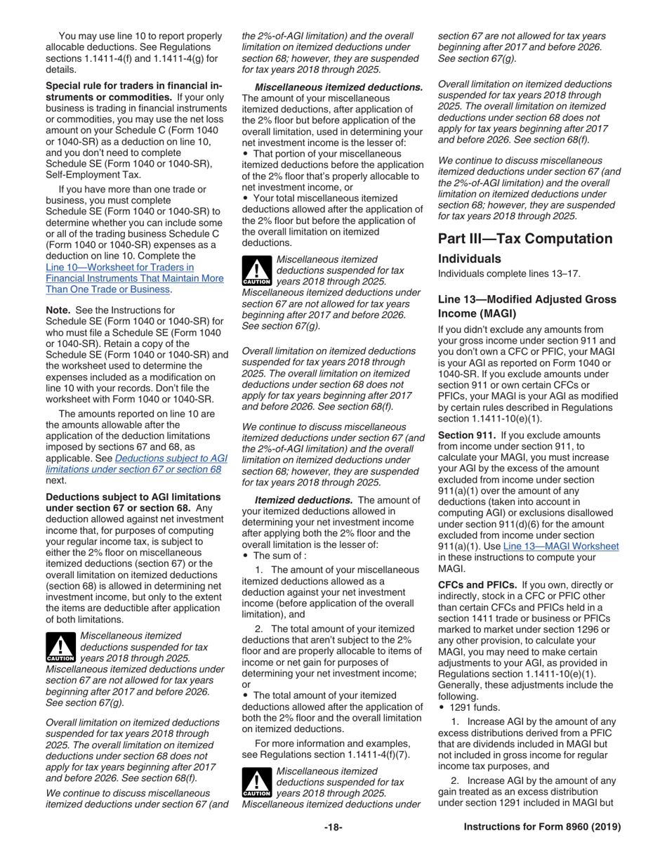 Instructions for IRS Form 8960 Net Investment Income Tax - Individuals, Estates, and Trusts, Page 18