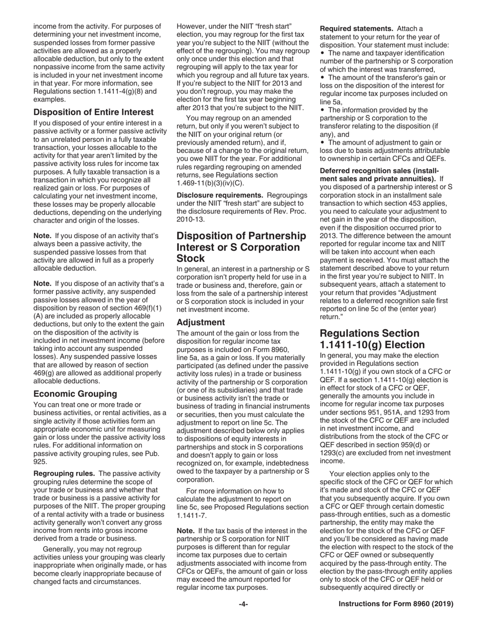 Instructions for IRS Form 8960 Net Investment Income Tax - Individuals, Estates, and Trusts, Page 4