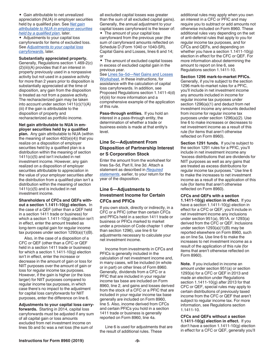 Instructions for IRS Form 8960 Net Investment Income Tax - Individuals, Estates, and Trusts, Page 9