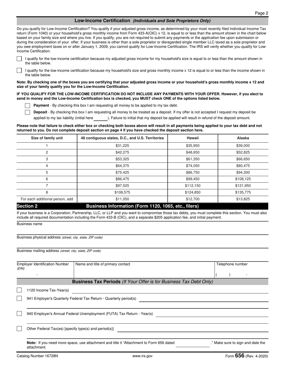 IRS Form 656 Offer in Compromise, Page 3