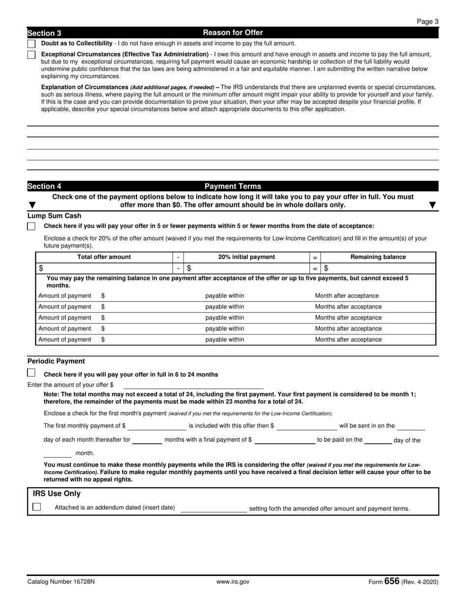 IRS Form 656 Offer in Compromise, Page 4