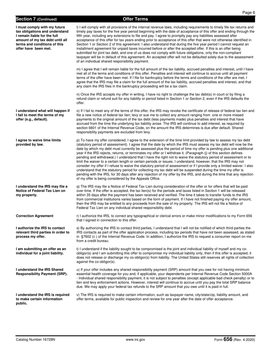 IRS Form 656 Offer in Compromise, Page 7