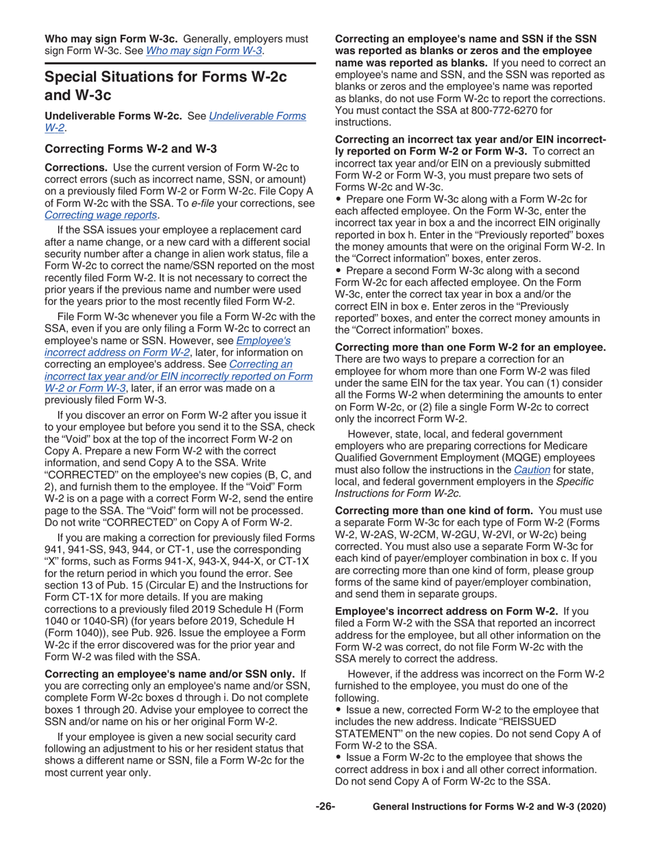 Instructions for IRS Form W-2, W-3, W-2AS, W-2CM, W-2GU, W-2VI, W-3SS, W-2C, W-3C, Page 26