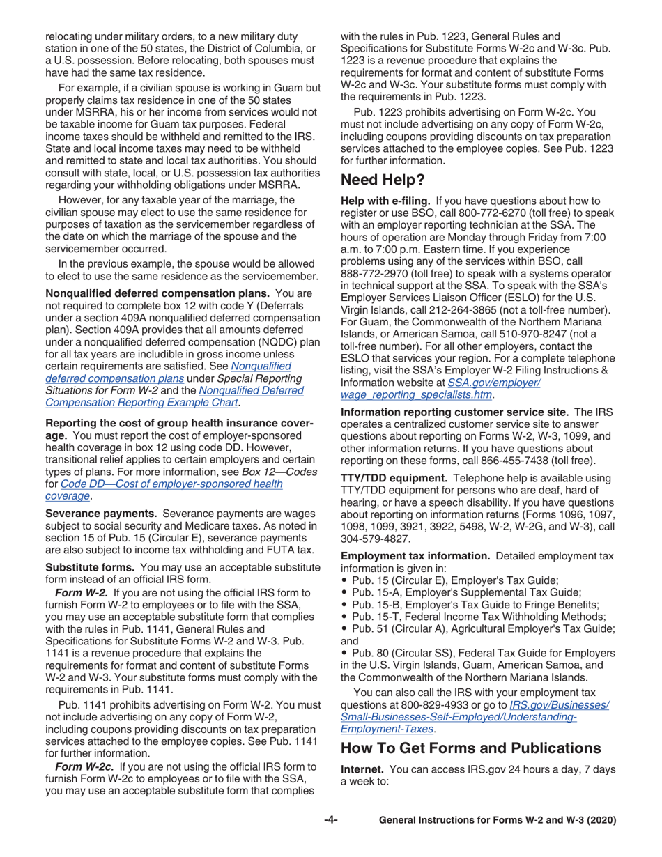 Instructions for IRS Form W-2, W-3, W-2AS, W-2CM, W-2GU, W-2VI, W-3SS, W-2C, W-3C, Page 4