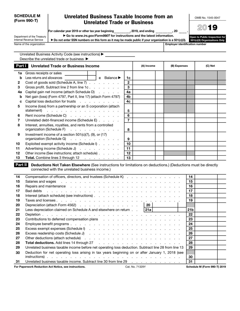 IRS Form 990-T Schedule M Download Fillable PDF or Fill Online ...
