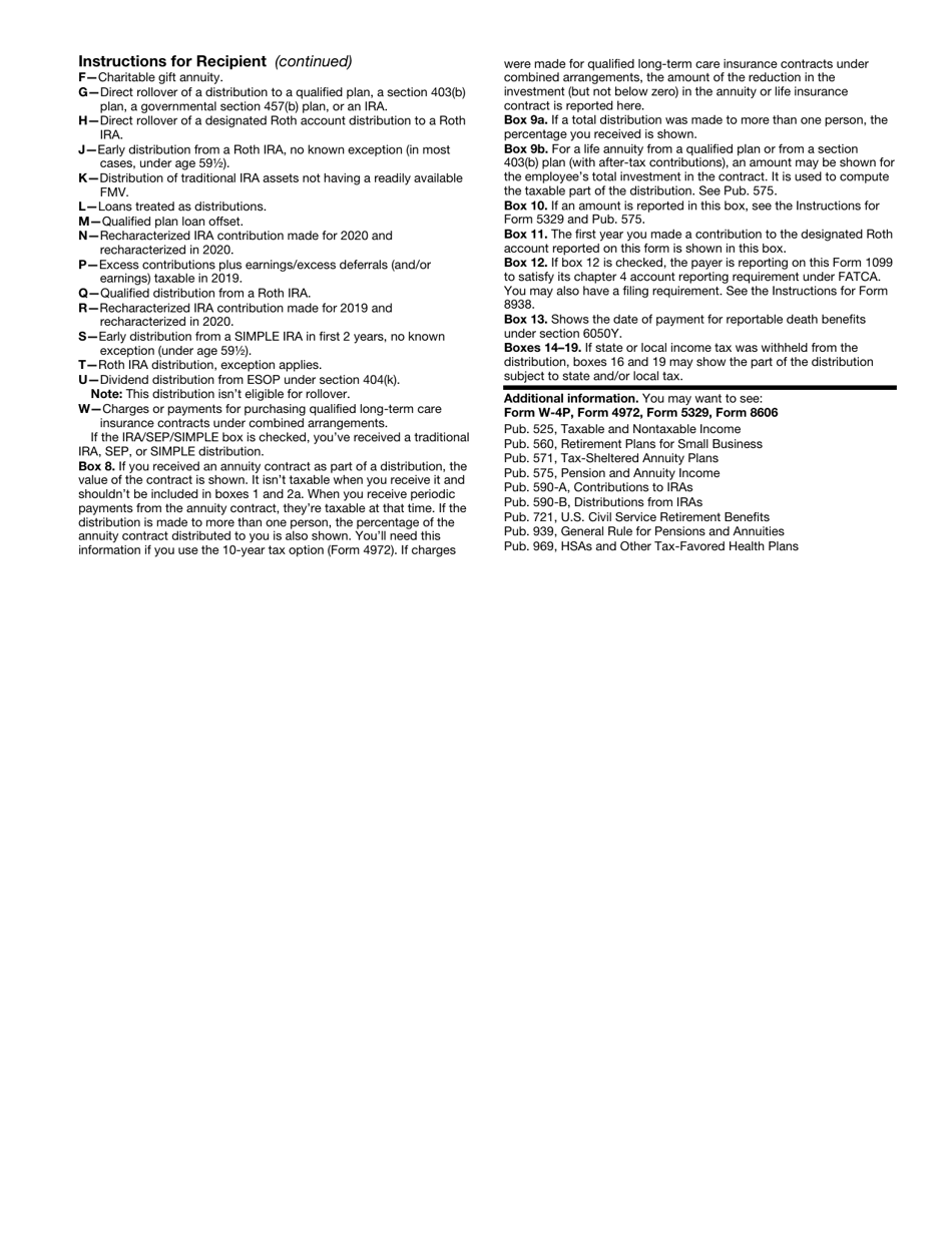 IRS Form 1099-R Distributions From Pensions, Annuities, Retirement or Profit-Sharing Plans, IRAs, Insurance Contracts, Etc., Page 9