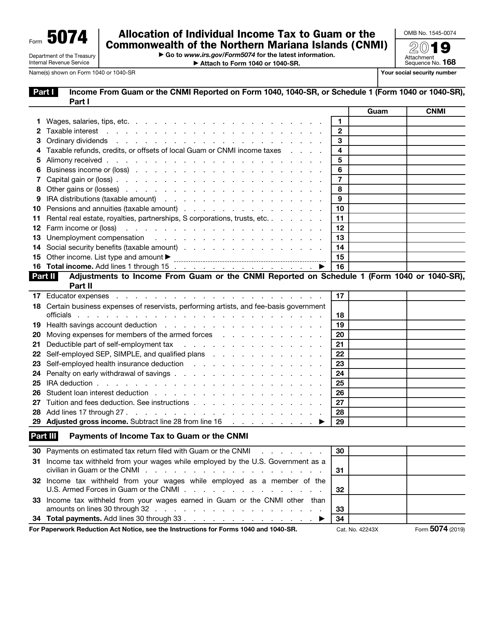 IRS Form 5074 2019 Printable Pdf