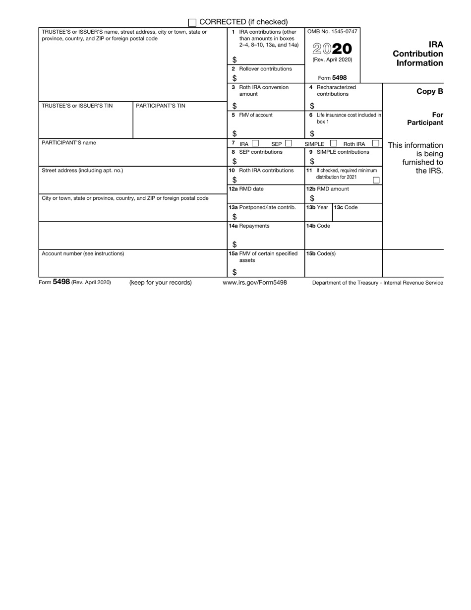 IRS Form 5498 Ira Contribution Information, Page 3