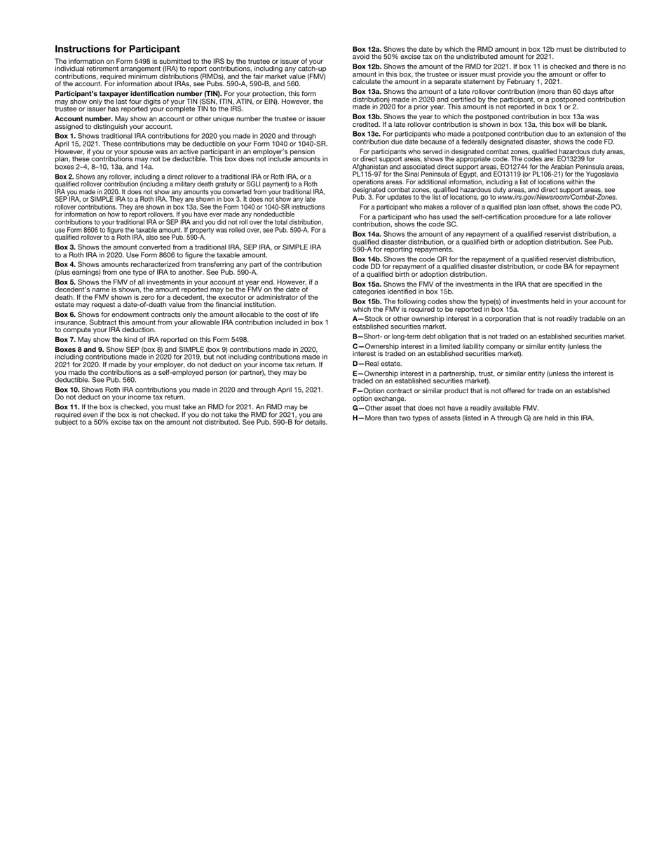 IRS Form 5498 Ira Contribution Information, Page 4