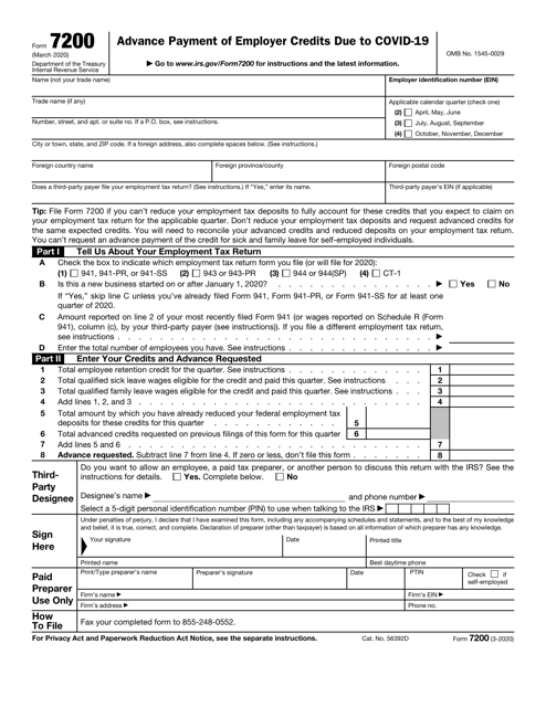 IRS Form 7200  Printable Pdf