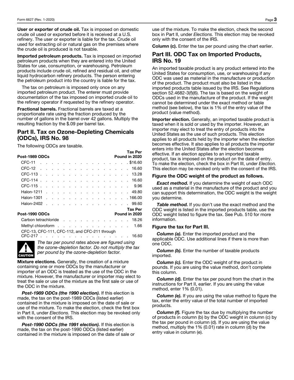 IRS Form 6627 Environmental Taxes, Page 3