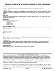 IRS Form 8821-A IRS Disclosure Authorization for Victims of Identity Theft, Page 2
