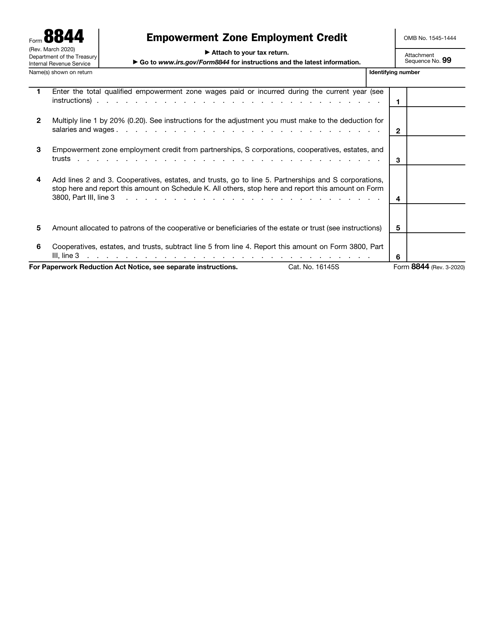 IRS Form 8844  Printable Pdf