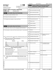IRS Form 8865 Schedule K-1 Partner&#039;s Share of Income, Deductions, Credits, Etc.