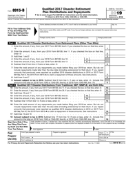 Document preview: IRS Form 8915-B Qualified 2017 Disaster Retirement Plan Distributions and Repayments