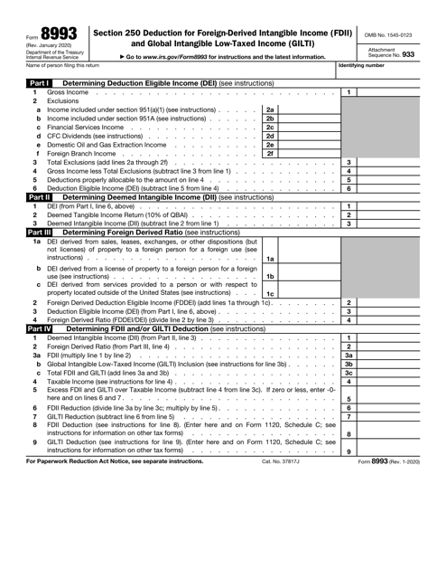 IRS Form 8993  Printable Pdf