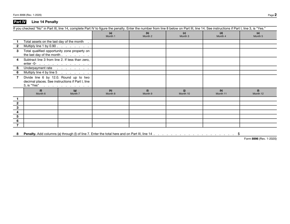 IRS Form 8996 Qualified Opportunity Fund, Page 2