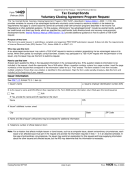 Document preview: IRS Form 14429 Tax Exempt Bonds Voluntary Closing Agreement Program Request